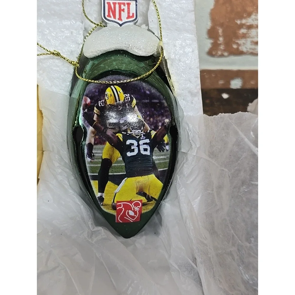 GREEN BAY PACKERS bradford exchange 3pc ornament football bells Collectible Xmas